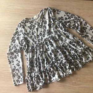 Tiered Leopard Print Top